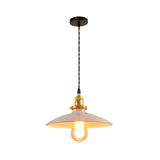Modern Industrial Bowl Pendant Lamp - 10/12.5 Wide Black/White/Red 1 Light Metal Hanging Perfect For