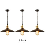 Modern Industrial Bowl Pendant Lamp - 10/12.5 Wide Black/White/Red 1 Light Metal Hanging Perfect For