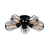 Vintage Style Bulb Shaped Iron Ceiling Light With Wire Guard | Semi Flush Mount 3/4/5 Lights
