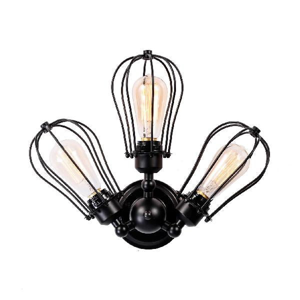 Vintage Style Bulb Shaped Iron Ceiling Light With Wire Guard | Semi Flush Mount 3/4/5 Lights