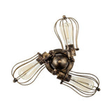 Vintage Style Bulb Shaped Iron Ceiling Light With Wire Guard | Semi Flush Mount 3/4/5 Lights