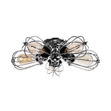 Vintage Style Bulb Shaped Iron Ceiling Light With Wire Guard | Semi Flush Mount 3/4/5 Lights