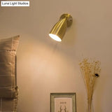 7.5/12 W Brass Wall Sconce - Modern Tapered/Drum/Oval Design Gold Finish