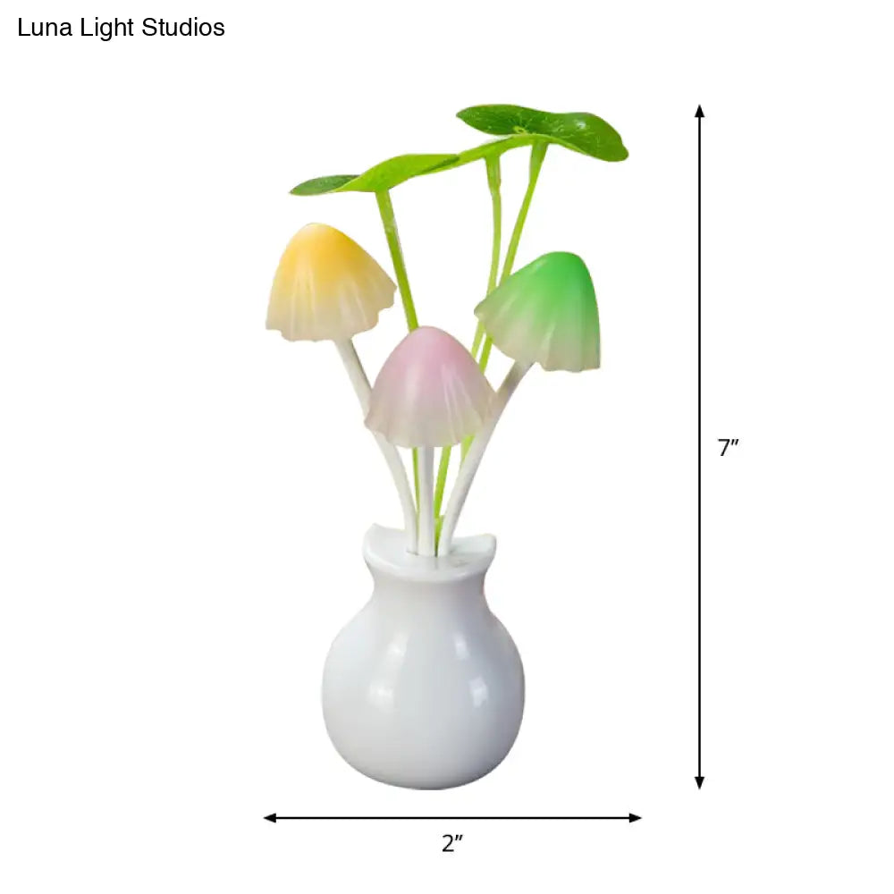 7 Color-Changing Lotus Leaf Nightlight: Art Deco Led Wall Lamp With Plug
