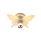 Nordic White Butterfly Led Flush Mount Lamp With Acrylic Shade Corridor Lighting Fixture
