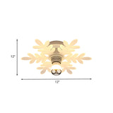 Nordic Acrylic Led Flush Mounted Lamp – Olive Branch Semi Flushmount 1 Head White/Warm Light For