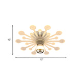 Nordic White Dandelion Led Semi Flush Ceiling Light With Acrylic Shade
