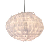 White Feather Ball Pendant Ceiling Light: Modernist Bedroom Suspension With Fabric Shade & 1 Bulb