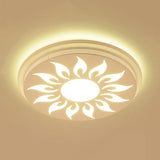 Modern Acrylic Led Flushmount Flower Ceiling Light For Dining Room And Bedroom White / 15 D