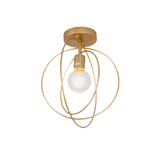 Metallic Rings Semi Flush Light - Retro Stylish Corridor Lighting (Black/Gold)