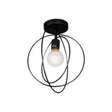 Metallic Rings Semi Flush Light - Retro Stylish Corridor Lighting (Black/Gold)