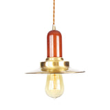 Industrial Gold Pendant Light - Stylish Flat Bulb Shape Ceiling Fixture