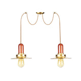 Industrial Gold Ceiling Lamp: Flat Metal Pendant Lights For Clothing Store