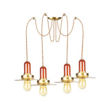 Industrial Gold Ceiling Lamp: Flat Metal Pendant Lights For Clothing Store