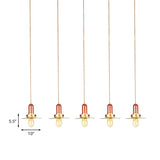 Gold Finish 3/5/7-Bulb Industrial Metallic Pendant Lamp - Multiple Hanging Lights For Ceiling