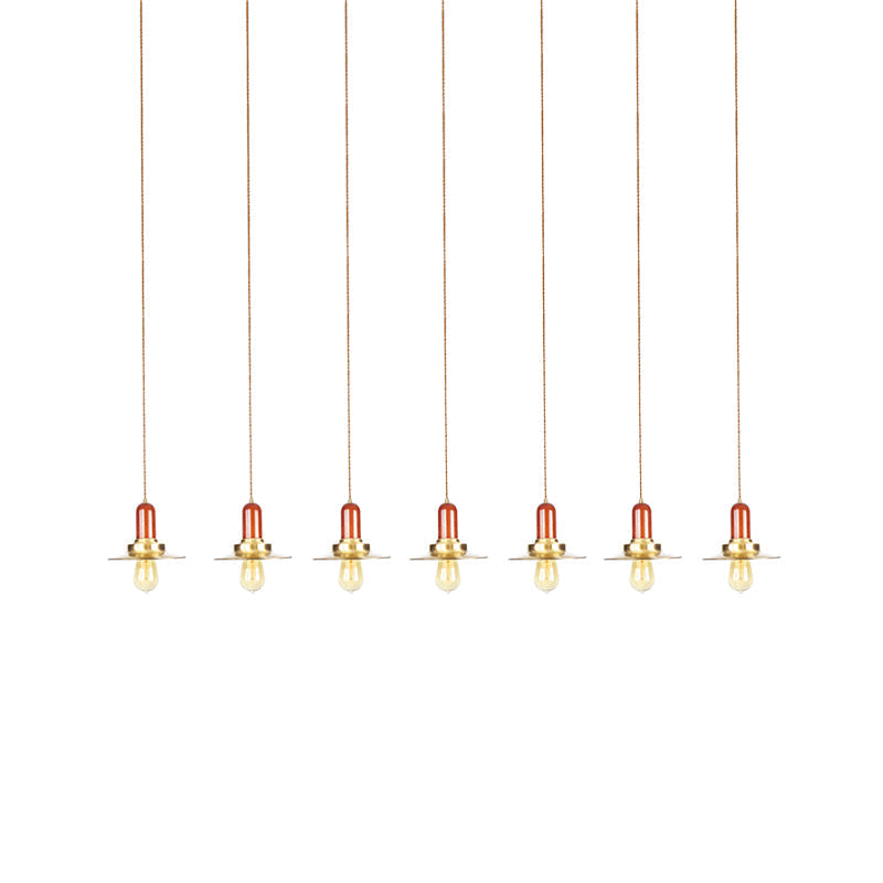 Gold Finish 3/5/7-Bulb Industrial Metallic Pendant Lamp - Multiple Hanging Lights For Ceiling