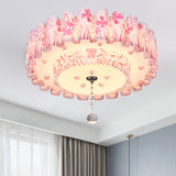 Acrylic Dual-Layered Flushmount Countryside Led Ceiling Lamp For Restaurants With Crystal Ball -