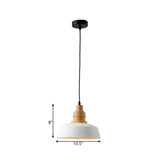 Modern Nordic White Pendant Light With Bowl Iron Shade - Ideal For Restaurants 1-Bulb Hanging