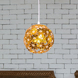 Modernist Silver/Purple/Gold Domed Pendant Ceiling Lamp With Flower Aluminium Shade
