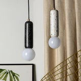 Minimalist Marble Capsule Pendant With Opal Glass Shade - 1 Light Bedside Hanging Lamp In