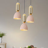 Domed Terrazzo Pendant: White/Black/Pink Light Fixture For Dining Rooms