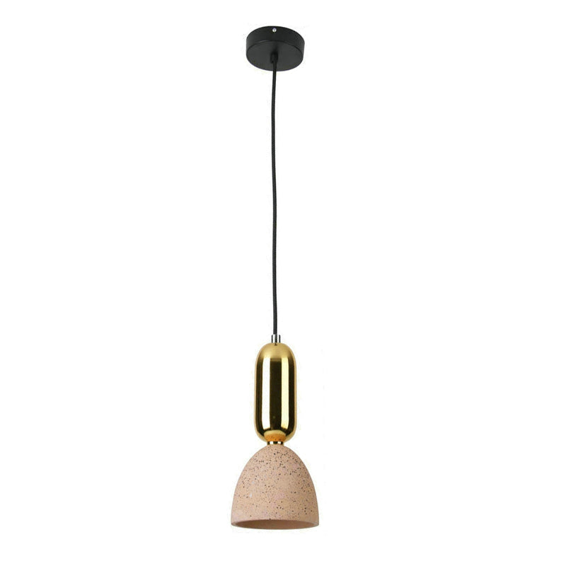 Domed Terrazzo Pendant: White/Black/Pink Light Fixture For Dining Rooms
