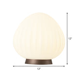 Peach Shaped Modernist Acrylic Night Table Light - White 1-Light Bedside Lamp