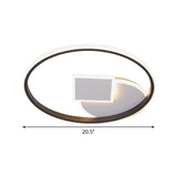 Simple Acrylic Led Flush Mount Ceiling Lamp Round And Square Design White-Black White/Warm Light