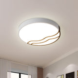 Minimalist Led Bedroom Ceiling Lamp In White/Gold And Black 16/14 Diameter Black-White / 14