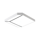 Modern Square Flush Led Ceiling Light In White/Warm - 19/24 Metallic For Living Room