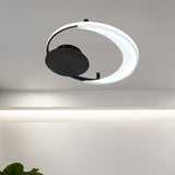 Contemporary Led Bedroom Ceiling Flush Mount With Acrylic Shade In Black 16.5/20.5 Wide