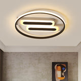 Halo Bedroom Ceiling Led Flush-Mount Light Fixture - 16 And 19.5 Dia Double Rectangle Canopy Black