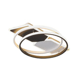 Modernist Acrylic Flushmount Led Ceiling Light For Bedroom - 16’/19.5’ Black