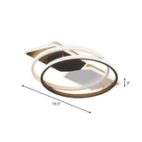 Modernist Acrylic Flushmount Led Ceiling Light For Bedroom - 16/19.5 Black