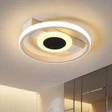 Modern Led Flush Mount Ceiling Light With Acrylic Shade In Warm/White - White Halo Design /