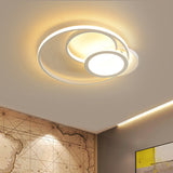 Acrylic Flush Mount Led Ceiling Lamp In White/Black - Modern Multi-Hoop Design Warm Light White /