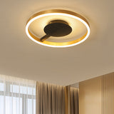 Gold Minimalist Led Bedroom Flushmount Light 16’/23.5’ Circular Acrylic Design