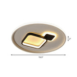 Modern Acrylic Led Flush Mount Light In Black/White And Warm/White 16’/19.5’ W With Halo Square