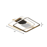Modern Acrylic Flush Mount Led Ceiling Light In Black - 16/19.5 Square Bedroom Lighting