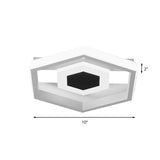 Modern Led Flush - Mount Light Fixture For Cloakroom In White/Warm
