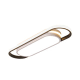 Sleek Black And White Led Flush Ceiling Light With Acrylic Shade In White/Warm 19/23 Width