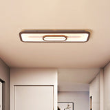 Rectangle Flush Mount Led Corridor Ceiling Light In Coffee White/Warm - 23.5/31.5 Wide Acrylic Panel