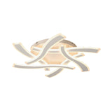 White Cross Wave Flush Mount Led Ceiling Light For Bedroom - Modernist Design And Warm Ambiance