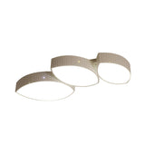 Minimalist 3-Leaf Led Ceiling Flush Lamp In White - Metal Living Room Fixture