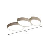 Minimalist 3-Leaf Led Ceiling Flush Lamp In White - Metal Living Room Fixture