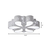 Modern White Led Flushmount Petal Light For Bedroom Ceiling