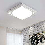 Led Flush Mount Ceiling Light Fixture - Square Design White Shade Warm/White 16.5/20.5 Wide / 16.5