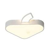 Modern Triangle Apple Ceiling Flush Mount Led Lighting For Child Bedroom In White 18’/21.5’ Wide