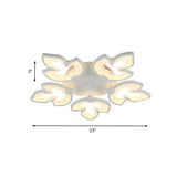 Contemporary Acrylic Maple Leaves Led Semi Flush Mount Ceiling Lamp In White/Warm Light
