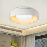 Modern Led Flush Mount Drum Ceiling Light For Bedroom White Acrylic 18/23.5 Dia / 18